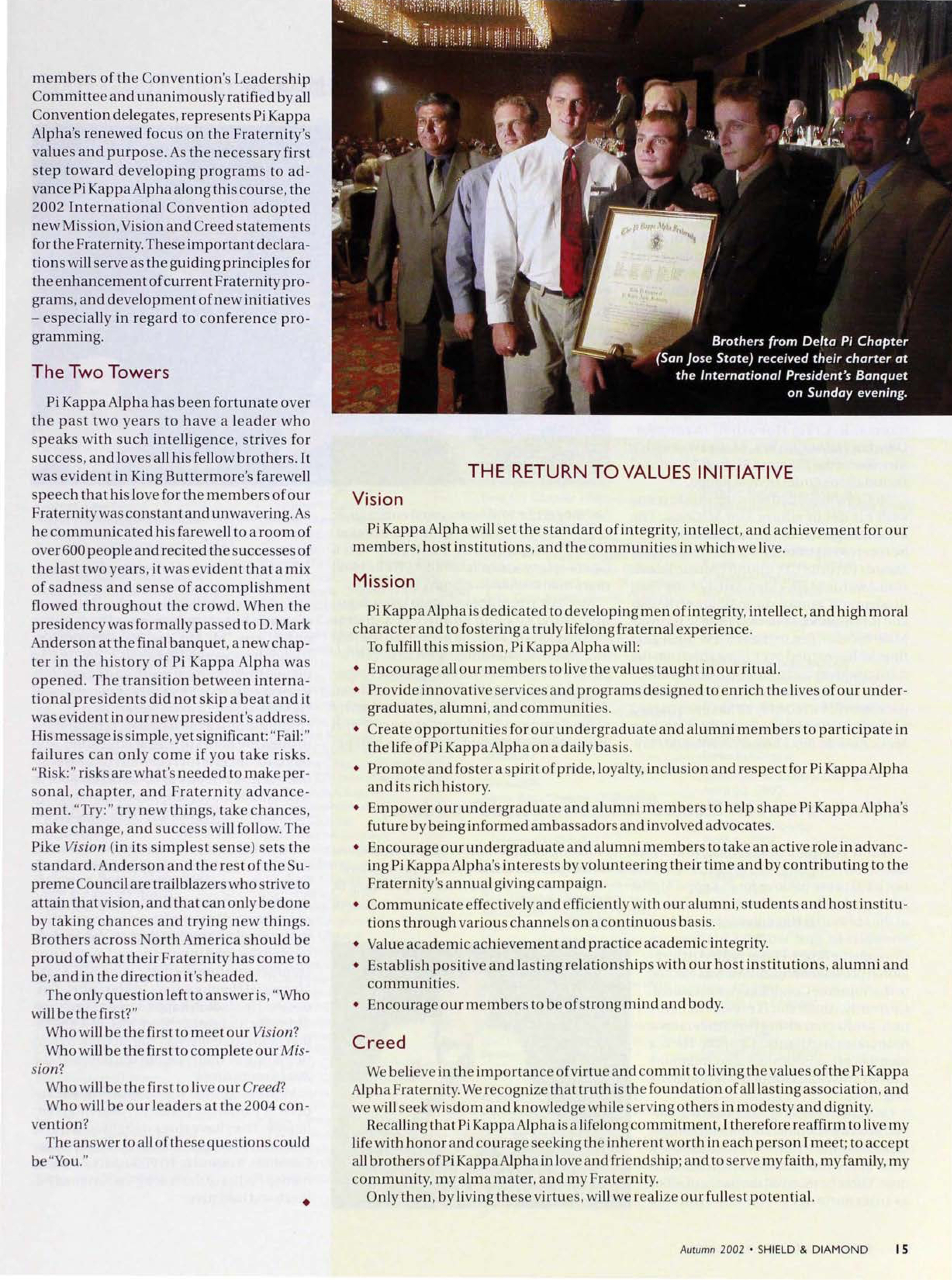 The Return to Values Initiative